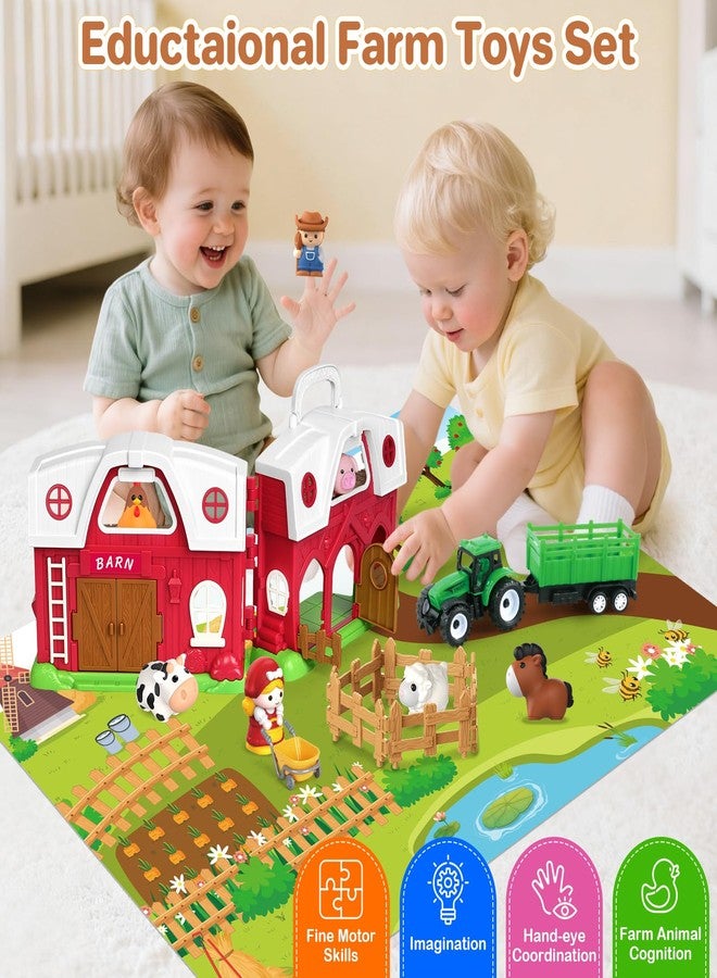 spring flower Toddler Toys for 1 2 3 Years Old Boys and Girls, Farm Animals Big Barn Toy, Farm Animal Set with Farms Play Mat, Toddler Educational Montessori Toys, Christmas Birthday Gift for Toddlers Boy and Girl - Image 5